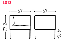 Módulo de sofá Longo Nomada individual
