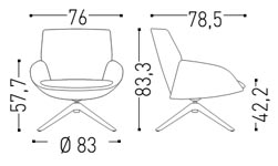 Asiento de descanso Soft Seating Noom 10 Actiu con estructura de 4 patas cónicas
