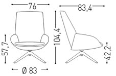 Asiento de descanso Soft Seating Noom 20 Actiu con estructura de 4 patas cónicas