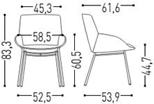 Asiento de descanso Soft Seating Noom 10 Actiu con 4 patas metálicas