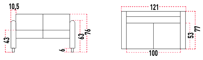 Medidas del sofá Soft S10 Actiu de dos plazas