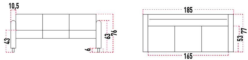Medidas del sofá Soft S10 Actiu de tres plazas