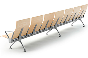 Bancada de diseño con respaldo y asiento de madera Avant de Actiu