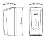 Medidas de dispensador de espuma automático de plástico para anclar en la pared