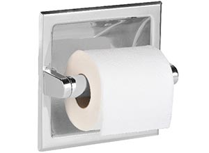 Portarrollos dispensador de rollos de papel higiénico estándar doméstico fabricado en acero inoxidable brillante para empotrar en la pared