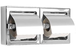 Portarrollos doméstico dispensador de dos rollos de papel higiénico estándar fabricado en acero inoxidable