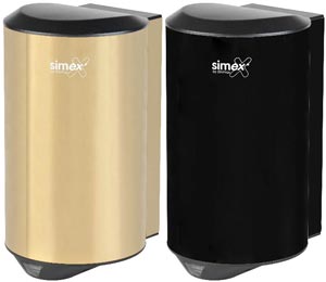 Secamanos eléctrico automático en acero inoxdable, blanco, dorado o negro