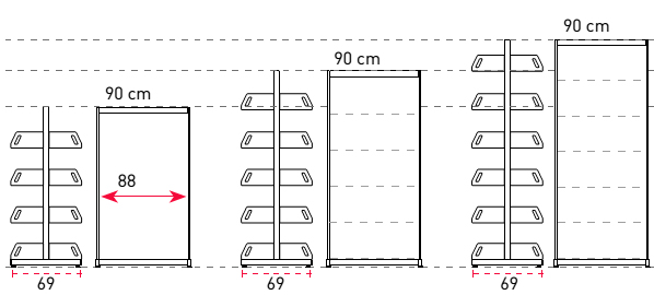 Medidas de estantería Level de 67 de profundidad