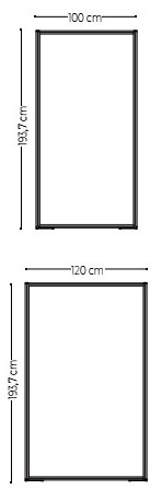 Altura de los paneles para la divisoria Split con pie plano