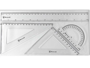 Escuadras, cartabones, reglas y accesorios para dibujo técnico