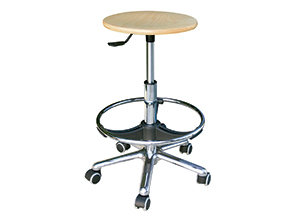 Taburete de madera sin respaldo y con base cromada AS400