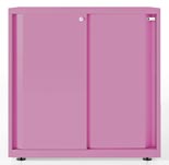 Armario de puerta corredera Glide Bisley en color rosa fucsia