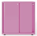 Armario de puerta corredera Glide Bisley en color rosa fucsia