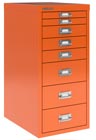 Multigavetas 29 A4 H298BNL con 8 cajones diferentes alturas en color naranja