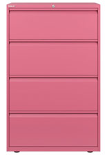 Armario archivador de cajones Essentials de Bisley en color Premium rosa claro