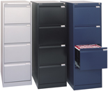 Colores azul Oxford, gris plata y negro para archivadores de carpetas colgantes DIN-A4 Premium BS de Bisley