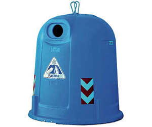 Contenedor de reciclaje de plástico con doble gancho con 2500 litros de capacidad para plástico Contenedor de reciclaje de plástico de 4 ruedas con 1100 litros de capacidad y doble tapa curva