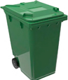 Contenedor de reciclaje de plástico verde