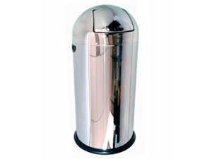Papelera de acero inoxidable perforada 147 I 39l