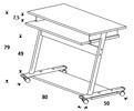 Medidas de mesa para ordenador barata con ruedas RD-9100