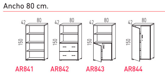 Armarios modulares de 150 x 80 cm. Actiu