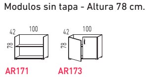 Módulos de armario sin tapa de 78 cm. de altura