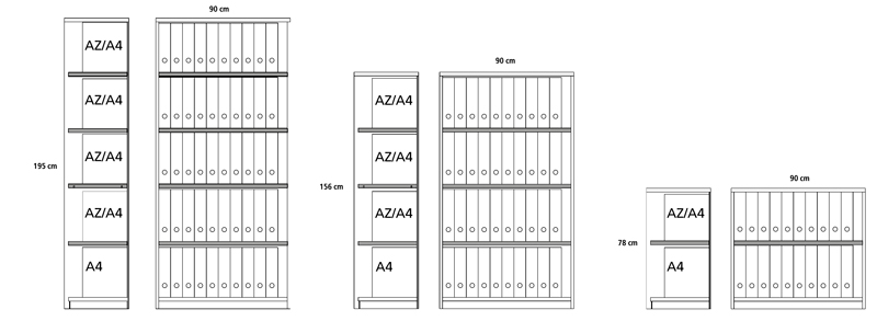 Armario para archivar con archivadores AZ DIN-A4