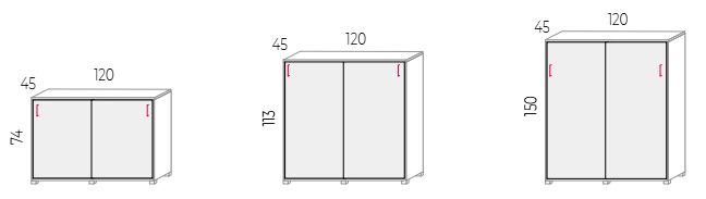 Armarios de puerta corredera de 78 x 80 cm. Actiu