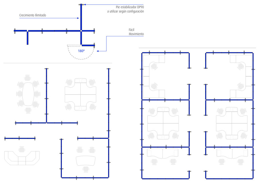 Configuraciones divisoria D120 Actiu