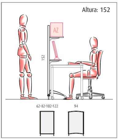 Modulos de divisorias D150 de 152 cm. de altura