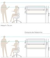 Mampara para elevar el tamaño de las divisorias para escritorio de oficina Actiu