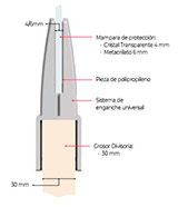 Pinza para anclar mampara a divisoria de 30 mm. de grosor