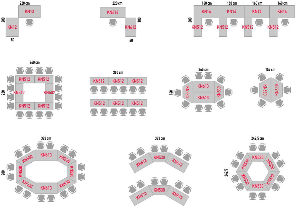 Configuraciones con mesas Dynamic