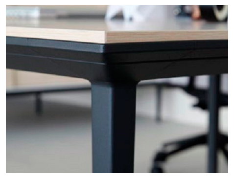 Estructura y patas de aluminio en negro para mesa Longo de Actiu