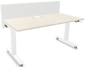 Mesa Mobility Step regulable en altura de forma electrónica con estructura el gris aluminizado y tablero negro