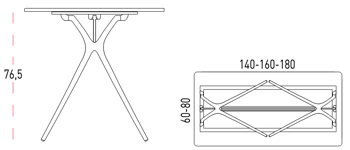 Medidas de la mesa plegable Plek de Actiu