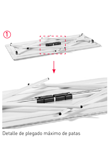 Sistema de plegado de la mesa Plek de Actiu