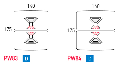 Mesas dobles de oficina con columna central de 4 apoyos en cruz Power 100