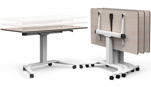 Mesa para formación con ruedas y tablero elevable y abatible Talent de Actiu