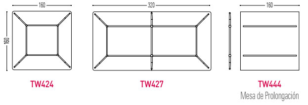 Mesa doble para sala de reunión Twist