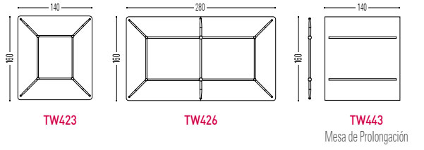 Mesa doble para sala de reunión Twist