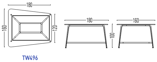 Mesa para videoconferencia Twist Spine TW496