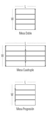 Modelos de mesa de reunión, doble, cuádruple o de progresión Vital Pro