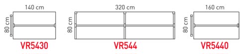 Mesas rectas Vital Pro de progresión de 80 cm.