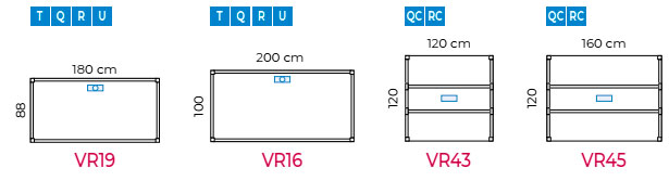 Mesas rectas Vital Pro de reunión de 80 cm.