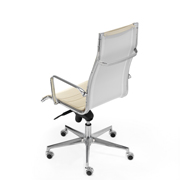 Silla Acer de Dile Office con tapizado con respaldo ergonómico tapizado en símil piel de cuero blanco