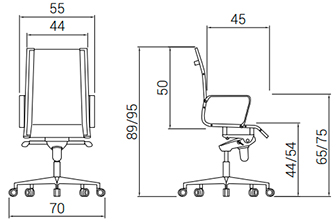 Medidas de la silla Acer de Dile Office con respaldo bajo