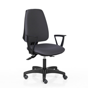 Silla Adapta de Dile Office con base de nylon negro tapizada en gris antracita