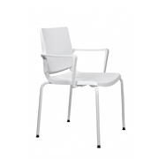 Silla Atenea Dile Office blanca con brazos