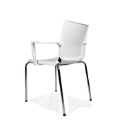 Silla Atenea Dile Office blanca con brazos